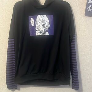 Romwe anime graphic hoodie shirt